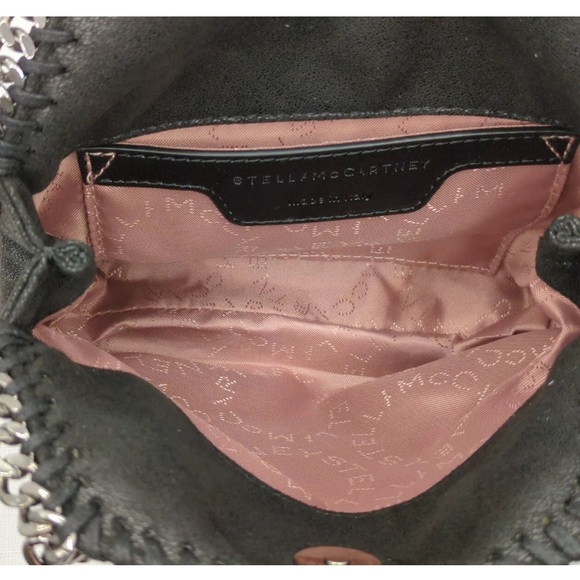 STELLA MCCARTNEY Mini Falabella Shaggy Deer Embellished Shoulder Bag Black EUC - Picture 11 of 14